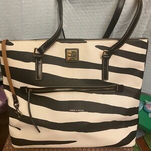Dooney & Bourke Zebra Print Tote Bag - Black and White